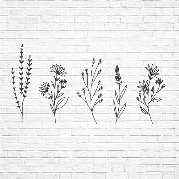 Free Free 347 Silhouette Wildflower Svg SVG PNG EPS DXF File