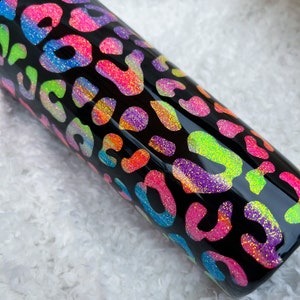 Peek A Boo Rainbow Leopard Print Tumbler!