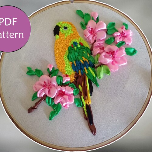 PDF Pattern and Video Tutorial. Bird and Flowers/ Digital - Etsy