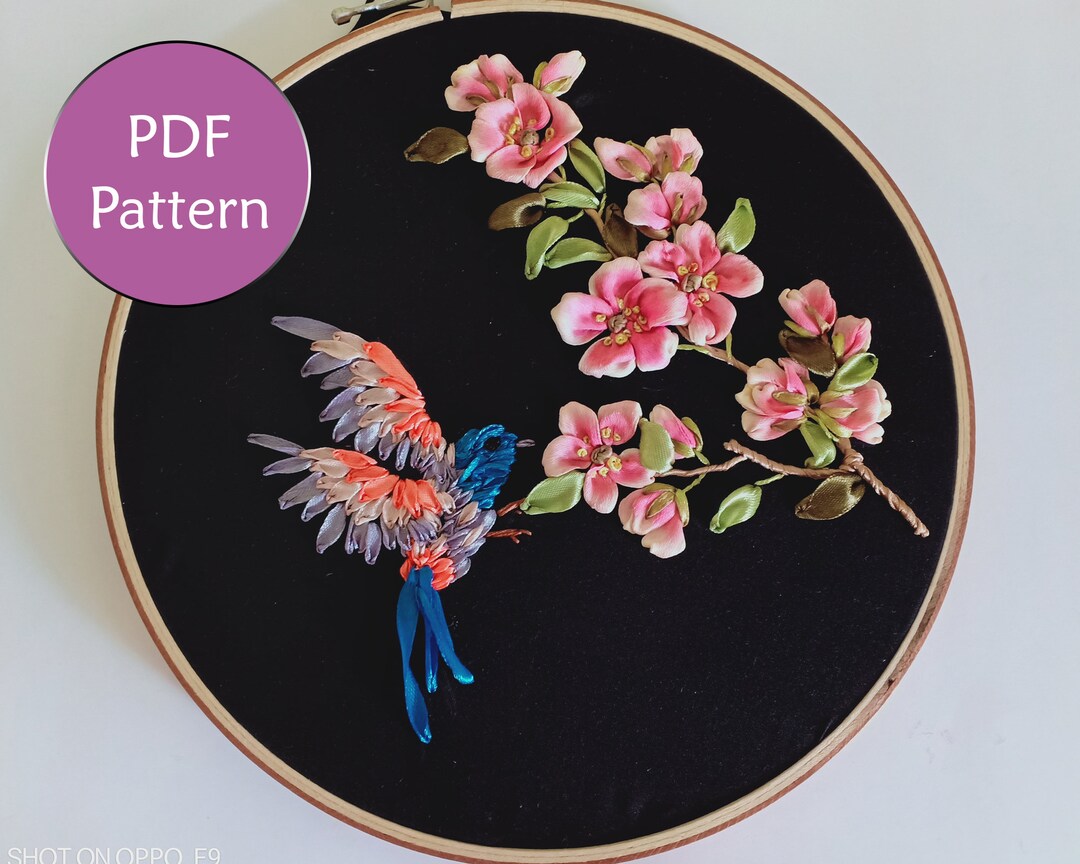 PDF Pattern and Video Tutorial. Bird and Flowers/ Digital Tutorial DIY ...