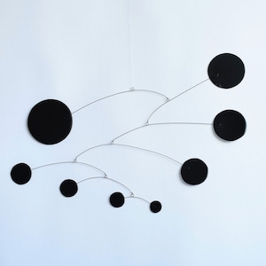 Mobile kinetic sculpture to hang. Model; (Circles). Modern, abstract, minimalist mobile, Relaxation and relaxation. Size and color to choose