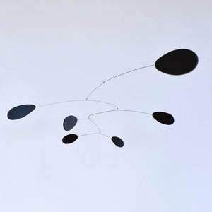 Mobile kinetic sculpture to hang. Decorative sensitive mobile (Wisp). Kinetic art for interior. Zen, yoga, relaxation