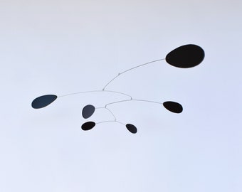 Mobile kinetic sculpture. Sensitive hanging wind mobile.(Alma). Kinetic art, various colors. Recycled art