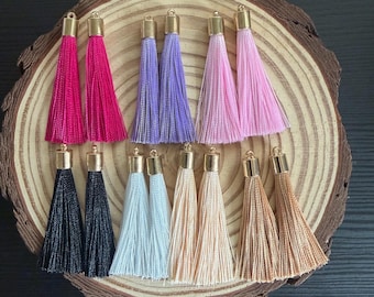 Silk tassels 2inch long for beadwork + jewelry making + crafts