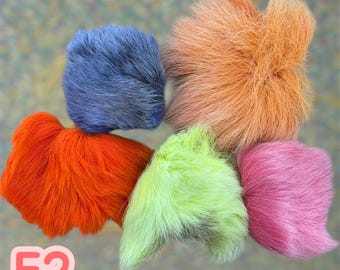 Dyed Caribou Hair Bundles, Vibrant Colors, Tufting, Beading, Sewing