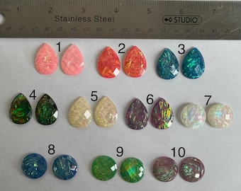 Acrylic Cabochons for Beading: circle & Teardrop Pairs