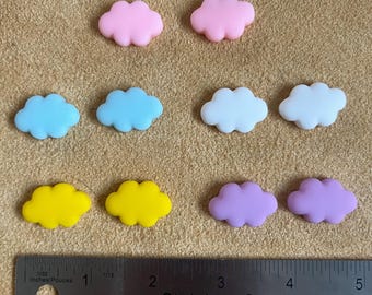 SET of 5pairs (10pc) cloud shaped cabochons