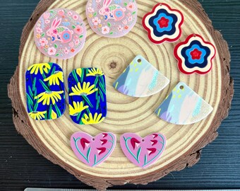 pair of large cabochons with hole on top for beading native crafts