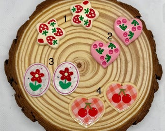 Cute Cabs, Pair of Flower & Fruit Embellishments