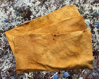 5x10 inch smoked braintanned moose hide piece