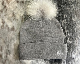 Timberland hat with hometanned arctic wollff pom pom