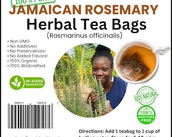Jamaican Rosemary TEA BAGS (Rosmarinus officinalis) | 100% Wildcrafted & Organic | Free Shipping