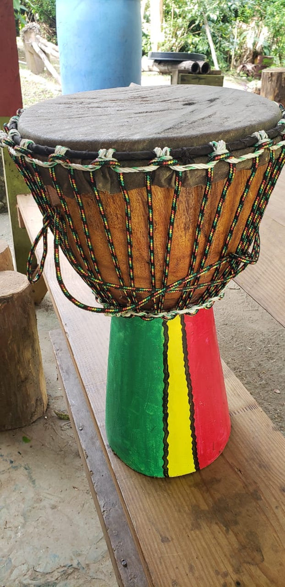 Rastafarian Drums DJEMBE & Kette Drum FREE SHIPPING Etsy