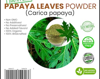 Papaya Leaf Powder (Carica Papaya) | 100% Wildcrafted Jamaican Herb | Dried & Grounded | Free Shipping