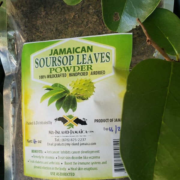 100% Jamaican SOURSOP LEAVES (Grounded) | Wildcrafted, Hand Picked And Air-Dried | Annona Muricata
