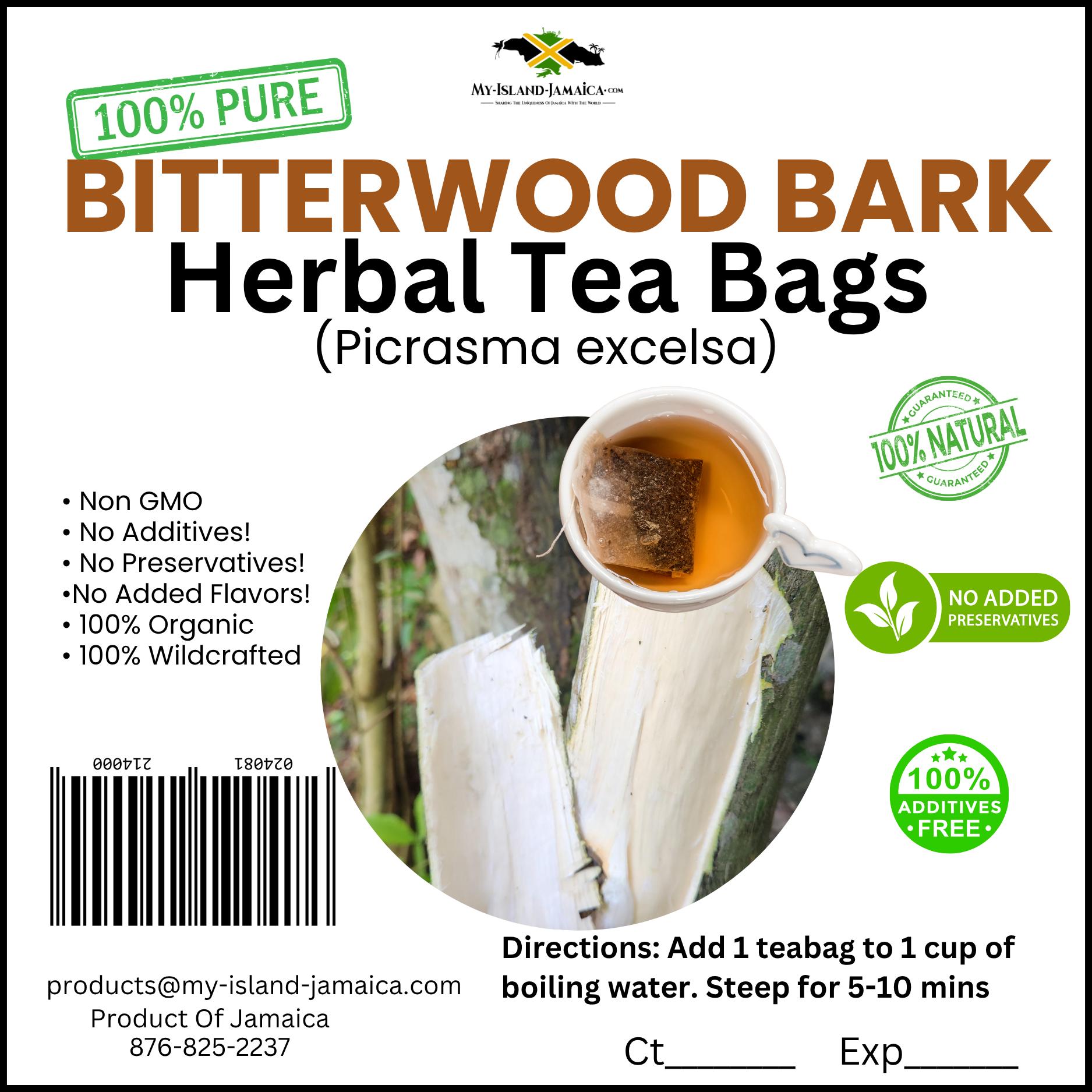 Bitterwood Bark TEA BAGS (picrasma Excelsa) | Cut Bark Chips | 100