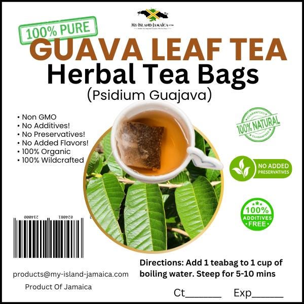 Guava Leaf Herbal TEA BAGS (Psidium Guajava) | 100% ORGANIC & WildCrafted | Free Shipping |