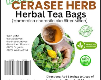 Cerasee Herbal Tea Bags (Momordica charantia aka Bitter Melon) | 100% ORGANIC & WildCrafted | Free Shipping |