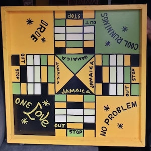 100% Jamaican Ludo Board | Authentic - Made In Jamaica | Family Size | Jamaican Ludo Game Board