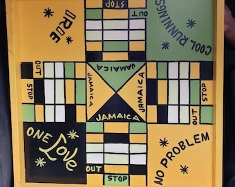 100% Jamaican Ludo Board | Authentic - Made In Jamaica | Family Size | Jamaican Ludo Game Board