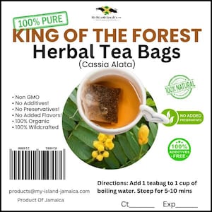 King of the Forest Tea Bags (Cassia alata) | 100% Wildcrafted Jamaican Herb | Organic | Free Shipping
