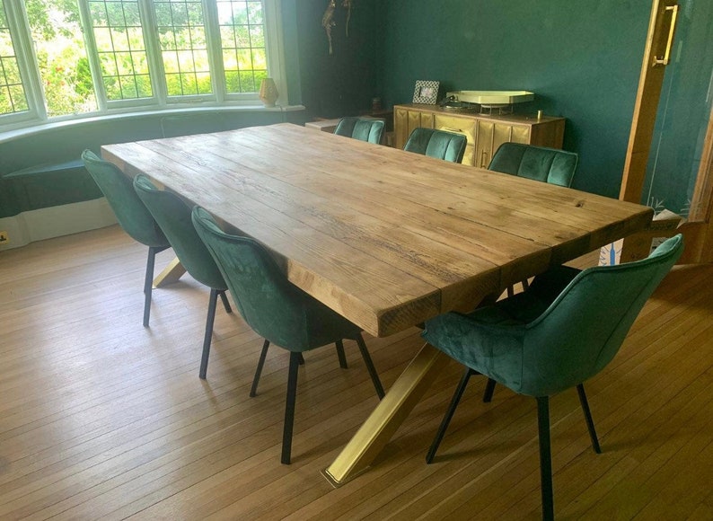 Custom Made Chunky Dining Table Solid Oak Industrial Etsy UK