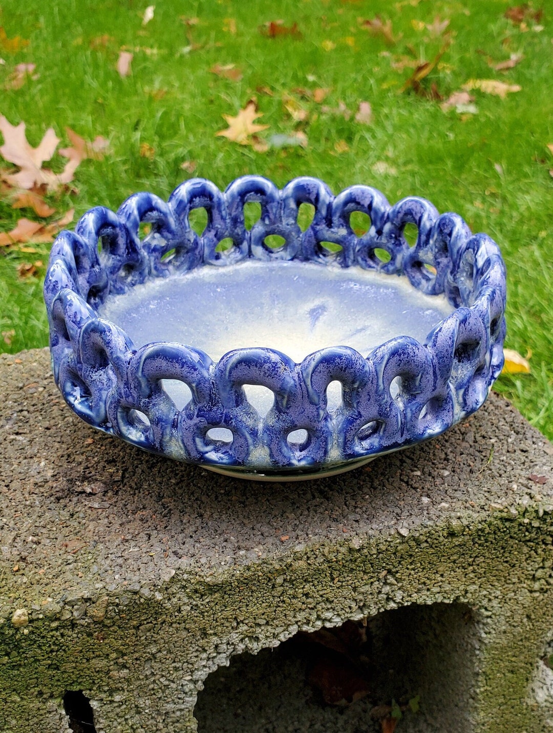 Blue and Green Ceramic Basket Etsy