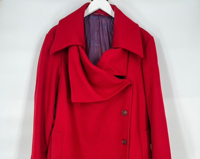 Size 20r Vivienne Westwood for Virgin Atlantic Avant Garde Red Wool Long Jacket ...