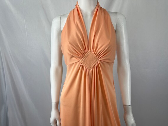 Peach halter neck dress hotsell