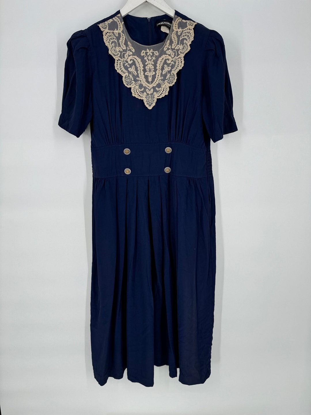 80’s Blue Long Sleeve Dress by Biscote