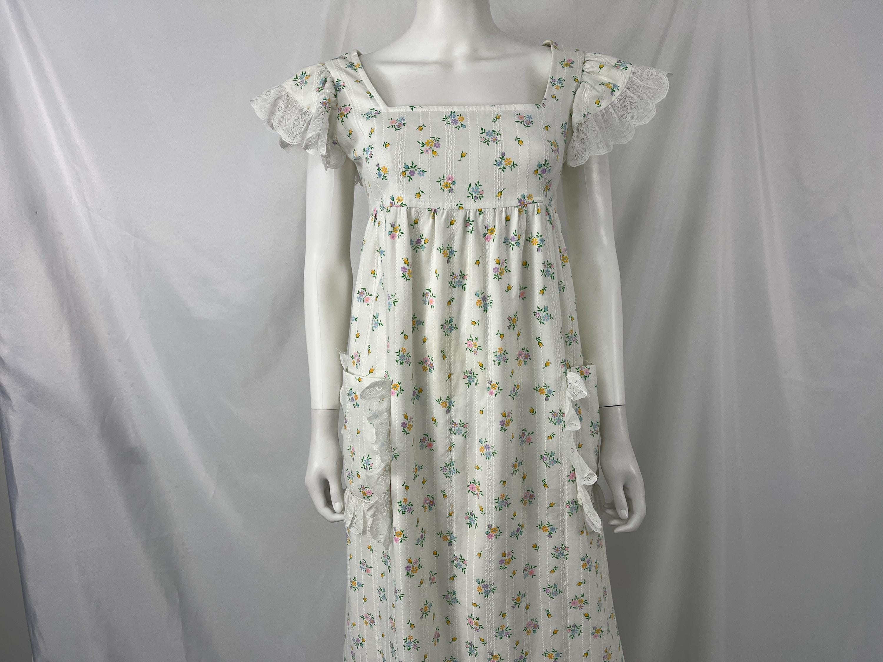 White Cotton Prairie Dress - Etsy