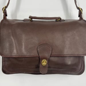Vintage 80s Mocha Coach Metropolitan Brief Bag / Made in USA