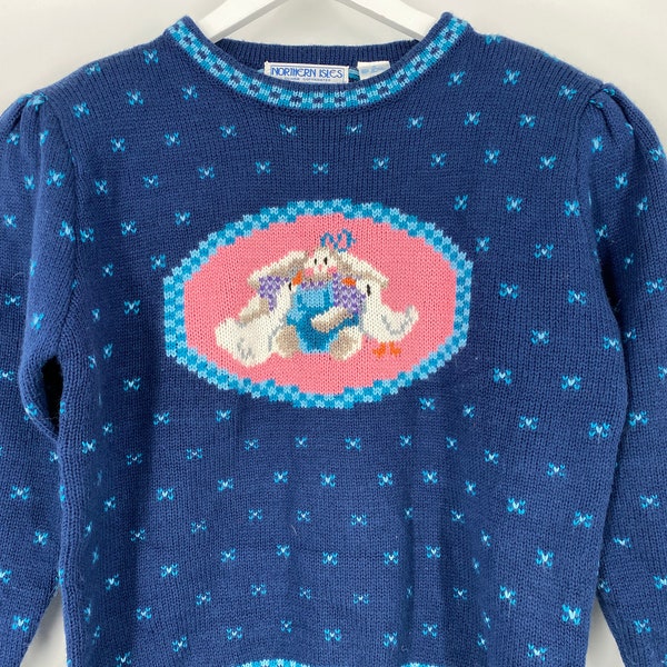 Vintage 80's Bunny And Duck Sweater By Northern Isles \ Size M \ PLEASE See Item Description And Photos