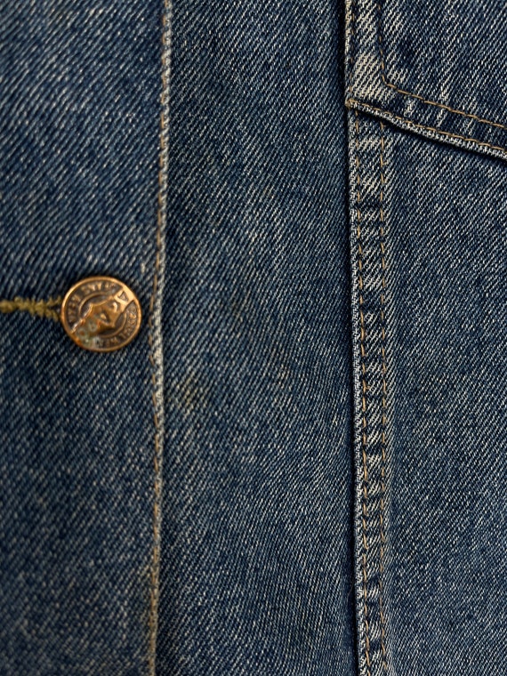 Vintage 90s Denim Paisley Patchwork Button Up 100… - image 3