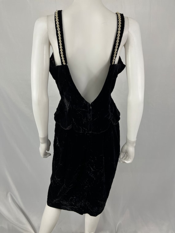 Vintage Scott McClintock Black Velvet Tank Dress … - image 5