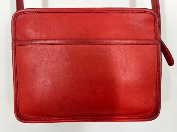 Vintage 80s Coach Red Blazer Crossbody / ZIPPER BROKEN / Made in
