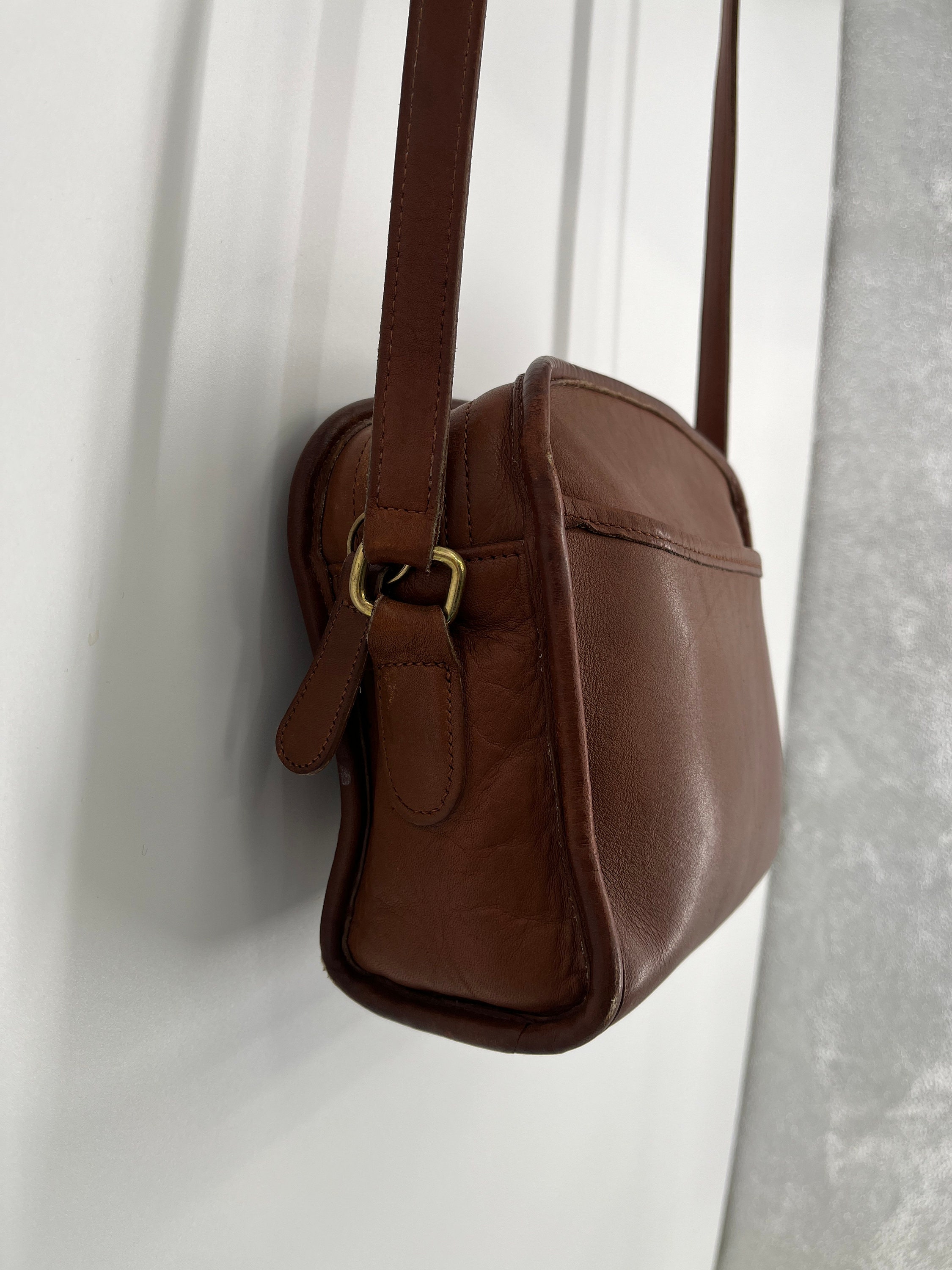 Vintage 90s Coach Metropolis Zip British Tan Shoulder Bag