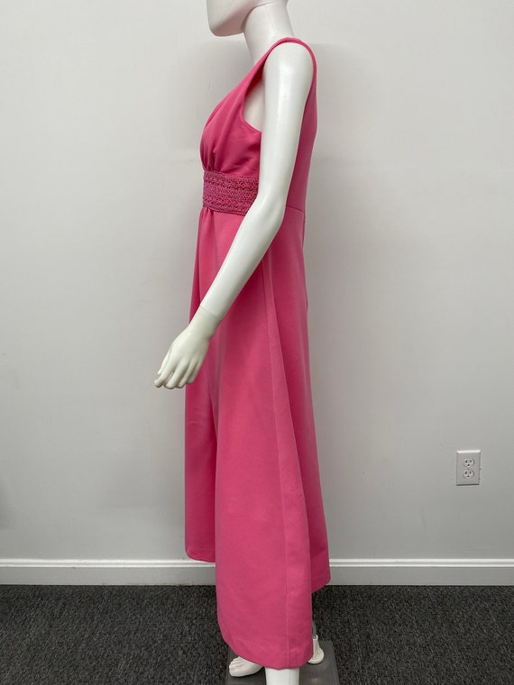 Vintage 70's Pink Dress With Decorative Waist \ S… - image 9