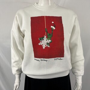 Vintage 90s Hoppy Holidays Frog on Ornament Sweatshirt by Will 