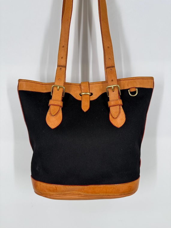 Vintage Dooney & Bourke Cabriolet Black Fabric and Leather  display picture 3