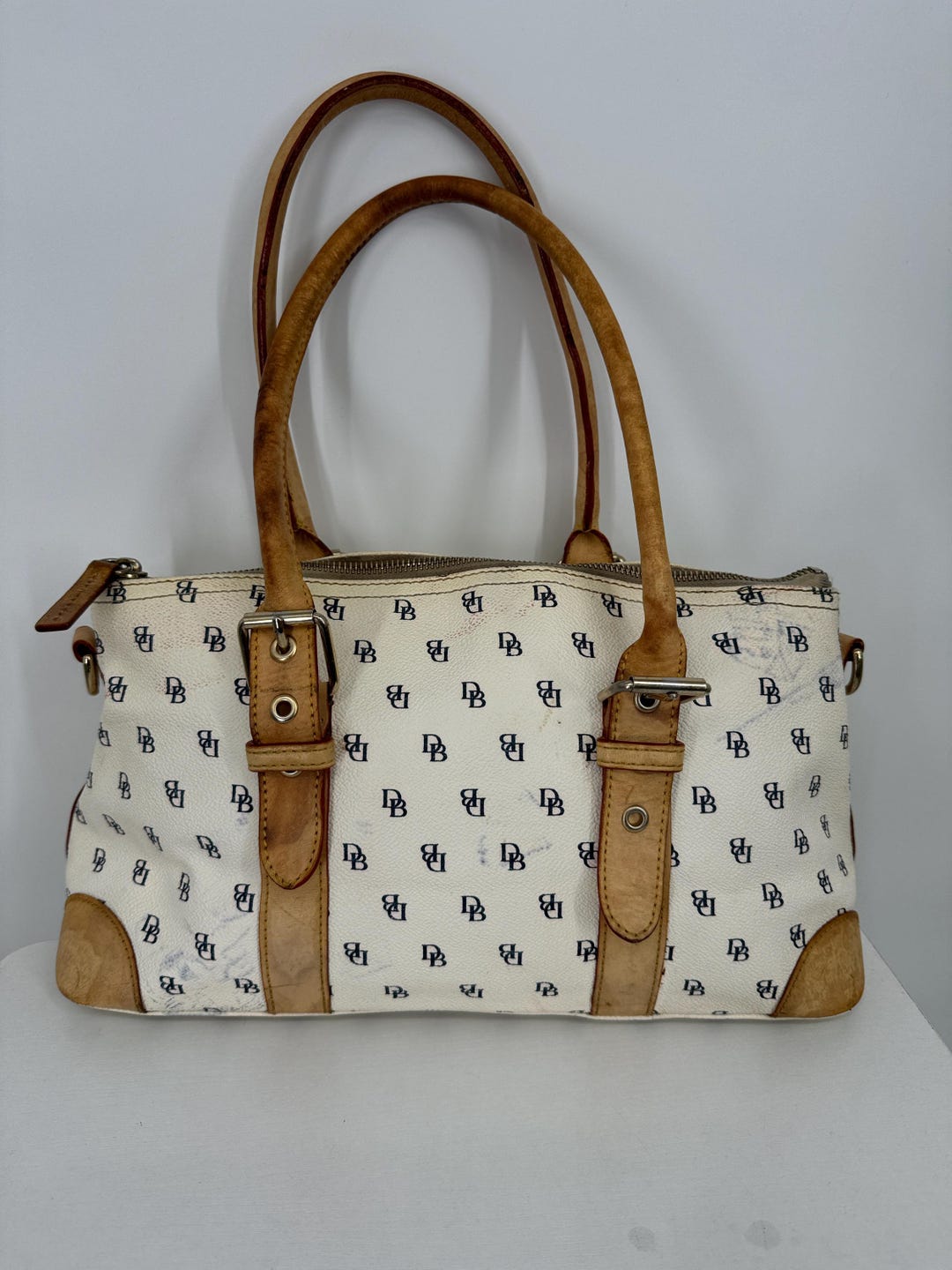 Vintage Y2K Dooney & Bourke Signature Top Zip Handbag  Made in