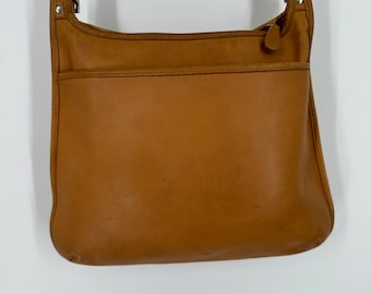 Vintage 90s Coach Tan Hippie Slim Shoulder Bag \ Made in Dominican Republic \ See Item Description for Measurements and Details