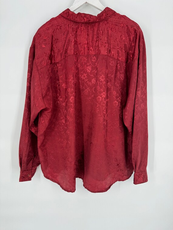 Vintage 80s/90s Plus Size Red Floral Blouse by Red Hot Plus Size  