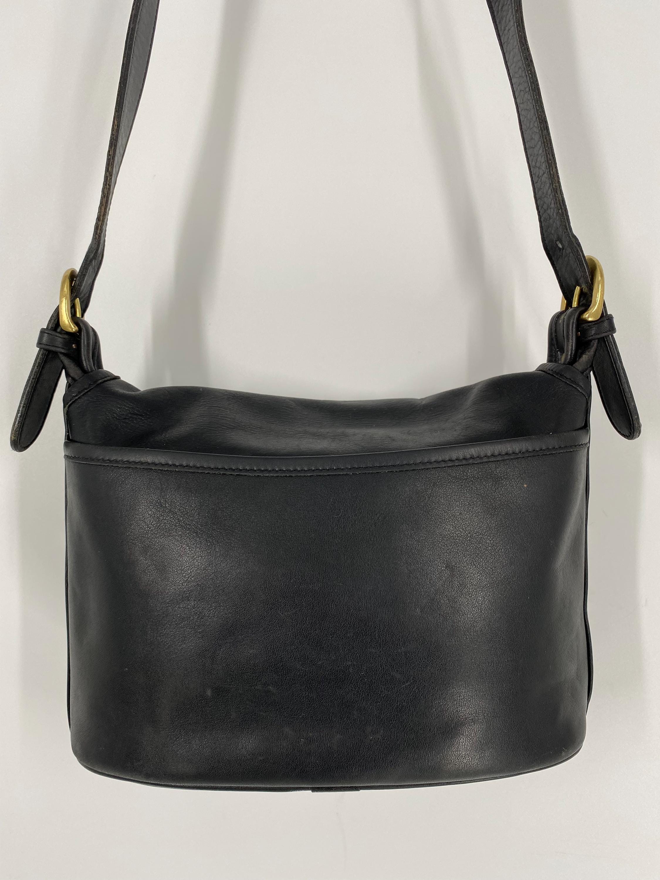 Vintage Black Coach Shoulderbag - Etsy
