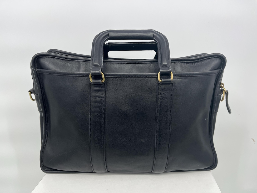 Vintage 90s Coach Black Embassy Briefcase #5296  MISSING STRAP