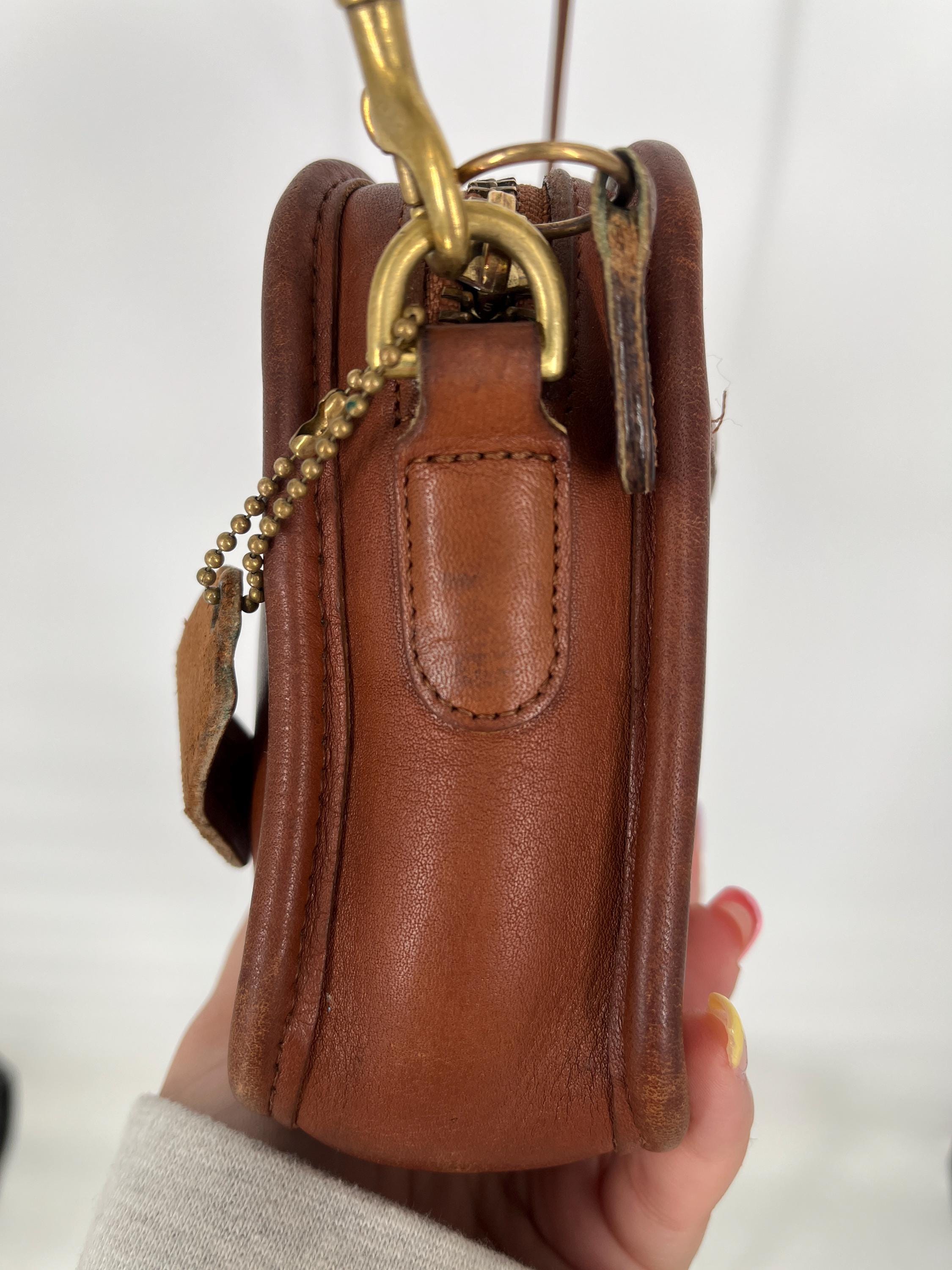 Vintage 90s Coach British Tan Carnival Crossbody #9925