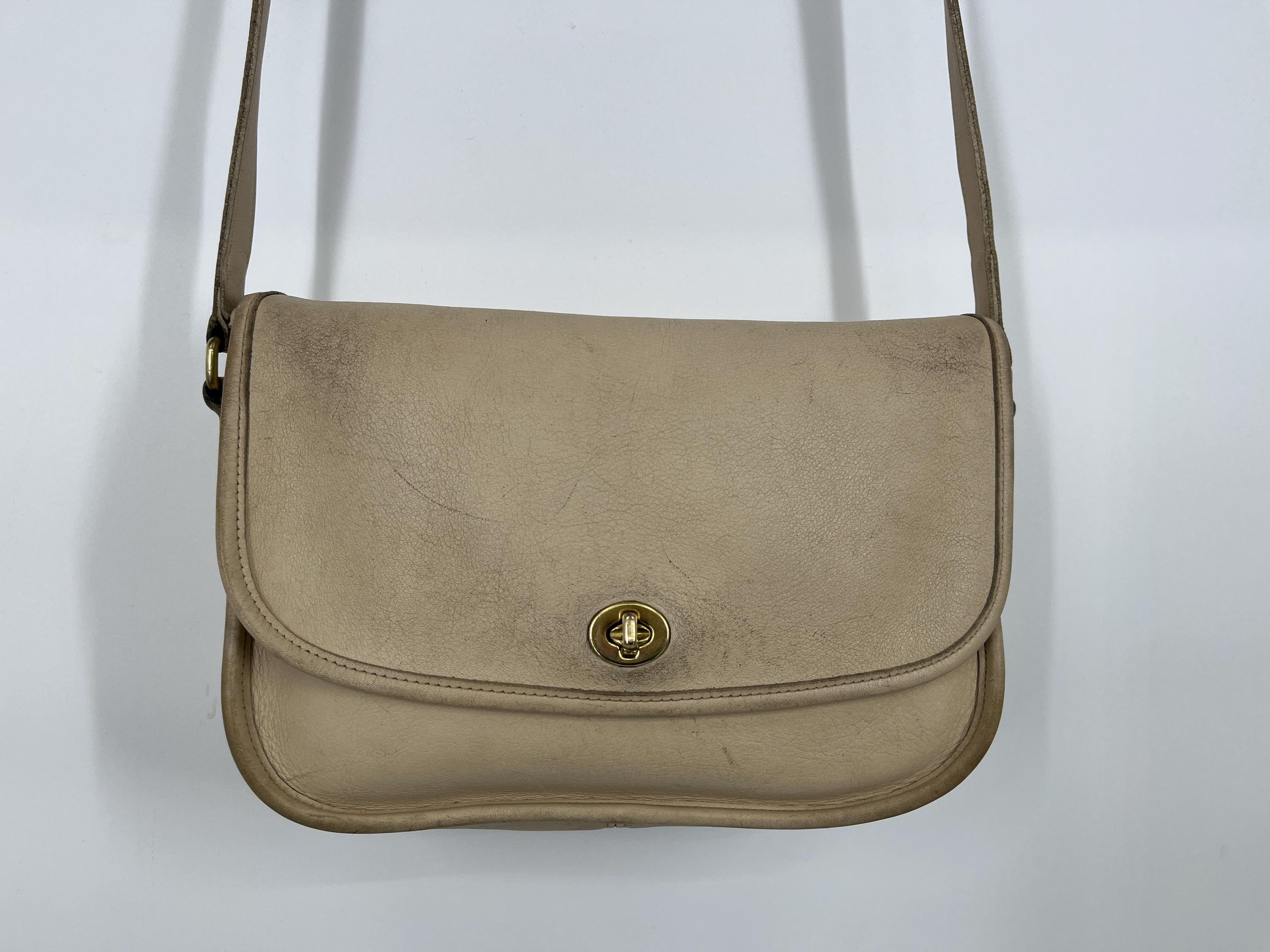 Vintage 90s Coach Bone Leather City Bag #9790  Made in USA