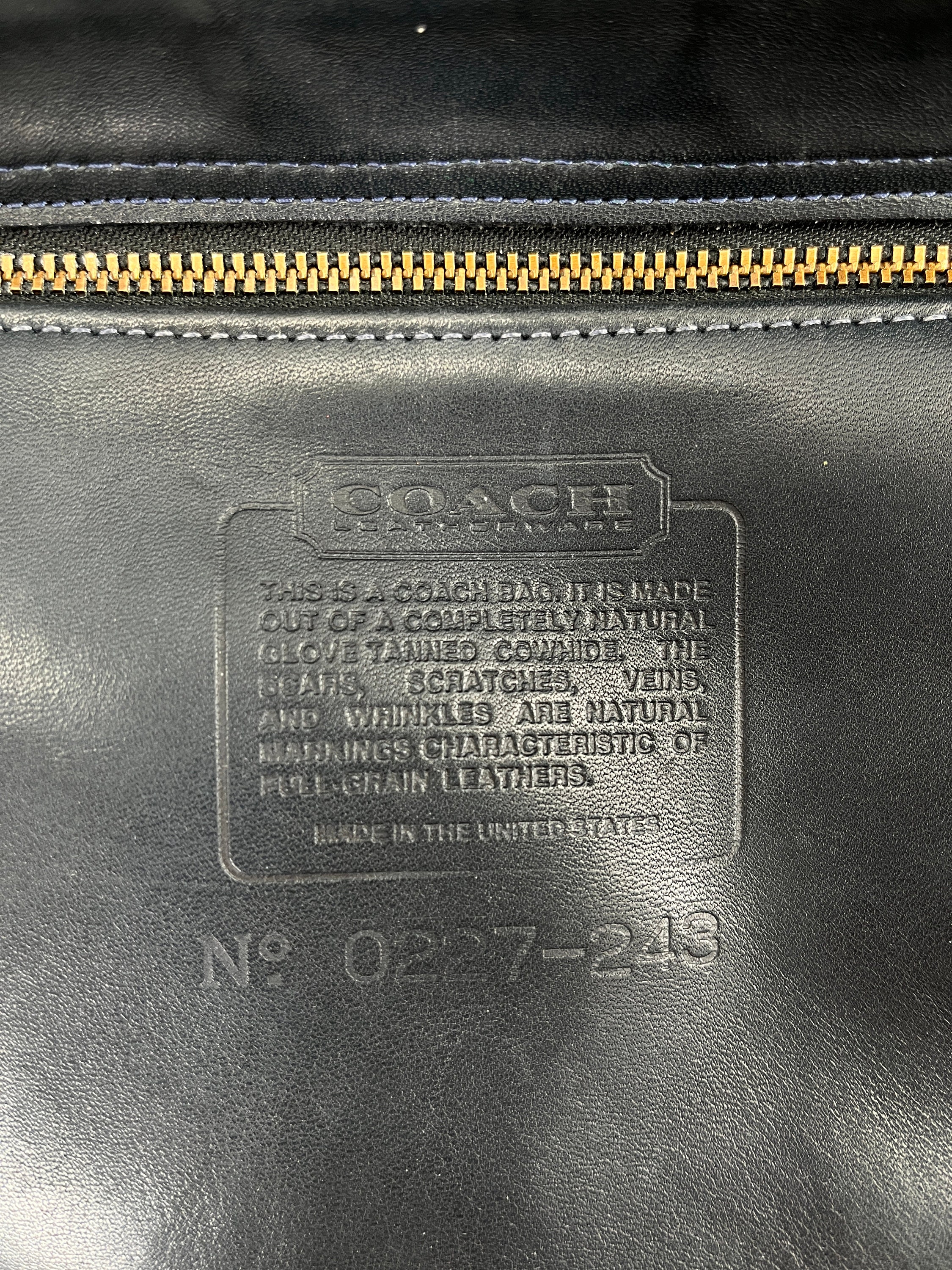 COACH ハンドバッグ Vintage 1992 Coach Navy Riverside Leather Shoulder Bag  Made in