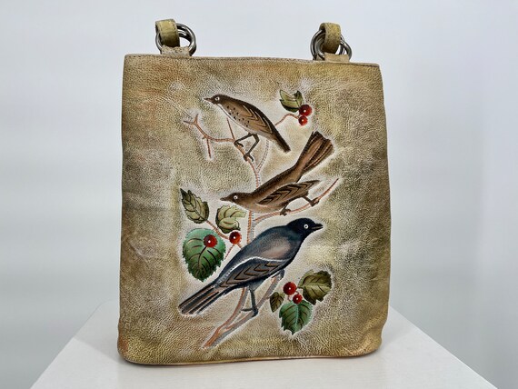 Vintage Biacci Hand Painted Leather Shoulder Bag PLEASE See Item