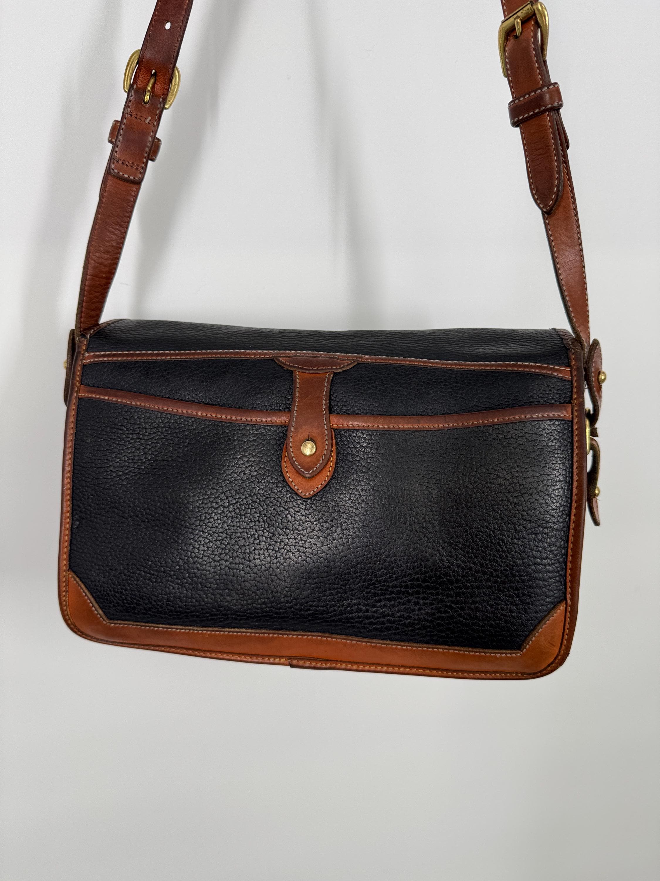 Vintage 90s Dooney & Bourke Black and Brown Surrey Shoulder  display picture 1